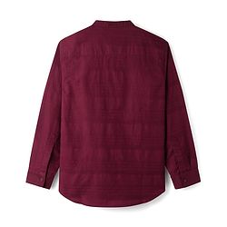 Pine Kids Cotton Woven Full Sleeves Solid Color Mandarin Collar Shirt - Maroon