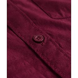 Pine Kids Cotton Woven Full Sleeves Solid Color Mandarin Collar Shirt - Maroon
