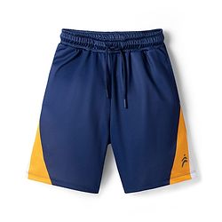 Pine Active Knit Sleeveless Athleisure T-Shirt & Shorts With 18 Number Print - Navy Blue