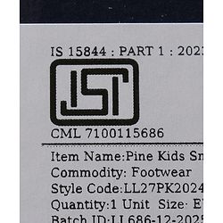Pine Kids Velcro Closure Text & Striped Design Sneaker Shoes - Navy Blue