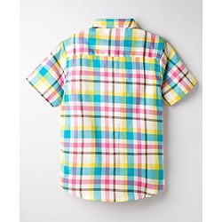 Pine Kids Cotton Woven Half Sleeves Checks Shirt - Multicolor