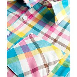 Pine Kids Cotton Woven Half Sleeves Checks Shirt - Multicolor