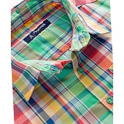 Pine Kids Cotton Woven Half Sleeves Checks Shirt - Multicolor