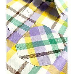 Pine Kids 100% Cotton Woven Half Sleeves Checks Shirt - Multicolour