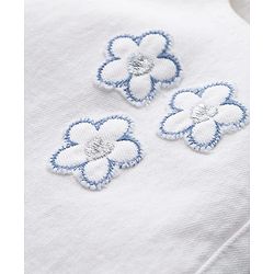 Pine Kids Denim Woven Full Length Jeans with Floral Print - White