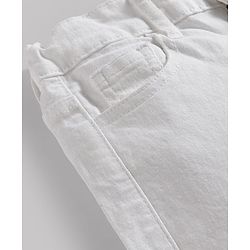 Pine Kids Denim Woven Full Length Solid Jeans With Cargo Pockets - White