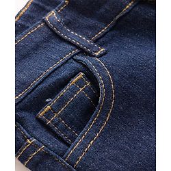 Pine Kids Denim Woven Full Length Hearts & Floral Printed Jeans - Navy Blue