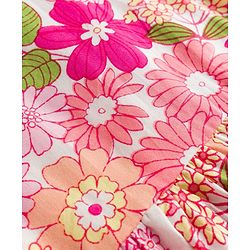 Pine Kids Rayon Woven Sleeveless Floral Printed Tiered Frock - Pink