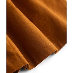 Pine Kids Cotton Woven One Piece Dresses/Frocks with Puff Sleeves and V-Neck LEATHER BROWN 4-5 Years