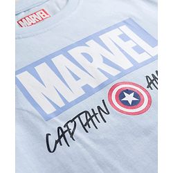 Pine Kids Marvel Single Jersey Knit Half Sleeves T-Shirt with Front & Back Avengers Graphic - Light Blue