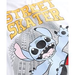 Pine Kids Disney 100% Cotton Knit Half Sleeves  T-Shirt With Lilo & Stitch Front & Back Print - White