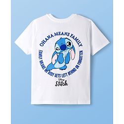 Pine Kids Disney 100% Cotton Knit Half Sleeves T-Shirt With Front & Back Stitch Graphic - White