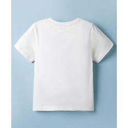 Pine Kids Cotton Knit T-Shirt Half Sleeves Dino on Car Graphic Snow White 4-5 Years