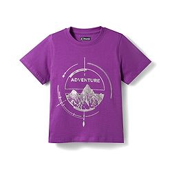Pine Kids Cotton Knit T-Shirt with Graphic Print Imperial Purple 4-5 Years