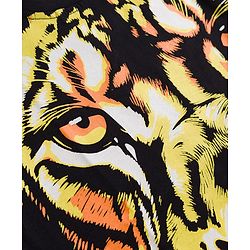 Pine Kids Cotton Knit T-Shirts Tiger Graphic Print Jet Black 4-5 Years