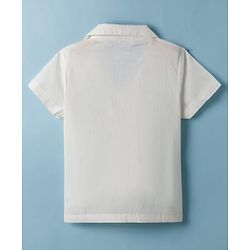 Pine Kids 100% Cotton Woven Half Sleeves Floral Embroidered Top - White