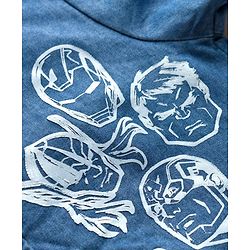 Pine Kids Marvel Half Sleeves Denim Shirt with Avengers Graphic - Blue
