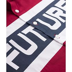 Pine Kids Cotton Woven Half Sleeves Shirt With Future Print - Maroon