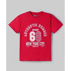 Pine Kids Cotton Knit Half Sleeves Beach Theme & Text Printed T-Shirts Pack Of 5 - Multicolour