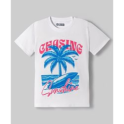 Pine Kids Cotton Knit Half Sleeves Beach Theme & Text Printed T-Shirts Pack Of 5 - Multicolour