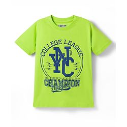 Pine Kids Cotton Knit Half Sleeves Text Printed T-Shirts Pack Of 5 - Multicolour