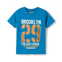 Pine Kids Cotton Knit Half Sleeves Beach Theme & Text Printed T-Shirts Pack Of 5 - Multicolour