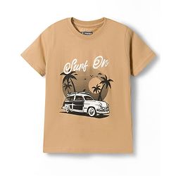 Pine Kids Cotton Knit Half Sleeves Beach Theme & Text Printed T-Shirts Pack Of 5 - Multicolour