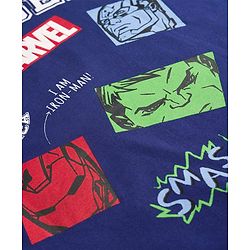 Pine Kids Marvel Cotton Knit T-Shirt Drop Shoulder Half Sleeves With Avengers Front & Back Print Navy Blue 4-5 Years