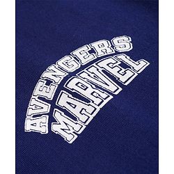 Pine Kids Marvel Cotton Knit T-Shirt Drop Shoulder Half Sleeves With Avengers Front & Back Print Navy Blue 4-5 Years
