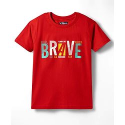 Pine Kids Cotton Knit Half Sleeves Text Printed T-Shirts Pack Of 5 - Multicolour