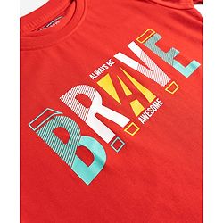 Pine Kids Cotton Knit Half Sleeves Text Printed T-Shirts Pack Of 5 - Multicolour