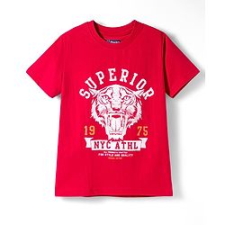Pine Kids Cotton Knit Half Sleeves Tiger & Text Printed T-Shirts Pack Of 5 - Multicolour
