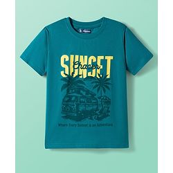 Pine Kids Cotton Knit Half Sleeves Beach Theme & Vehicles Printed T-Shirts Pack of 5 - Multicolour
