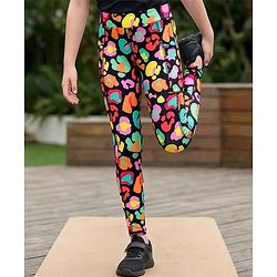 Pine Active Knit Full Length Super Stretch Printed Leggings - Multicolor