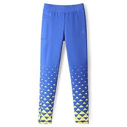 Pine Active Knit Full Length Super Stretch Printed Leggings - Blue