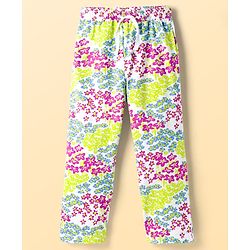 Pine Kids Cotton Knit Half Sleeves Printed Top & Pyjama Co-ord Night Suit - White