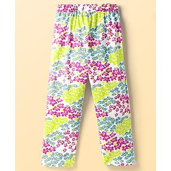 Pine Kids Cotton Knit Half Sleeves Printed Top & Pyjama Co-ord Night Suit - White