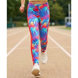 Pine Active Knit Full Length Super Stretch Printed Leggings - Multicolor