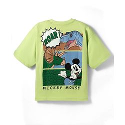 Pine Kids Disney 100% Cotton Knit Half Sleeves T-Shirt With Mickey Mouse & Friends Front & Back Print -light Green