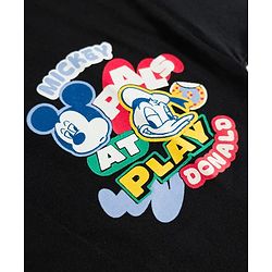 Pine Kids Disney 100% Cotton Knit Half Sleeves T-Shirt With Micky Mouse & Friends Front & Back Print - black