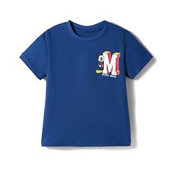 Pine Kids Disney Single Jersey Knit Half Sleeves T-Shirts with Mickey Mouse Graphic Pack of 2 - Navy Blue & Red
