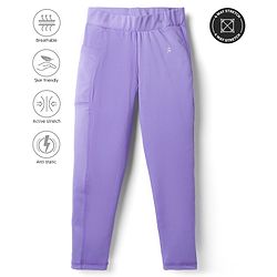 Pine Active Knit Solid Full Length Premium Ultra Comfort Super Stretch Aero soft Leggings - Purple