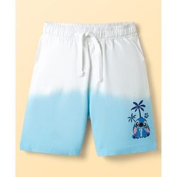 Pine Kids Disney Single Jersey Knit Half Sleeves T-Shirt & Shorts Set With Stitch Graphics - Multicolor