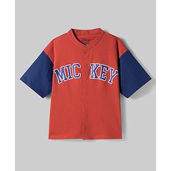 Pine Kids Disney Single Jersey Knit Half Sleeves Shirt T-Shirt & Shorts Set with Mickey Mouse Graphics - Multicolor