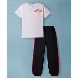 Pine Kids Marvel Single Jersey Knit Half Sleeves T-Shirt & Lounge Pant Set With Spider-Man Graphics - Multicolor