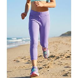 Pine Active Premium Ultra Comfort Super Stretch Aero Solid Colour Capri Leggings - Purple