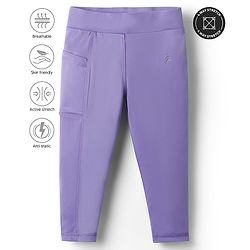 Pine Active Premium Ultra Comfort Super Stretch Aero Solid Colour Capri Leggings - Purple