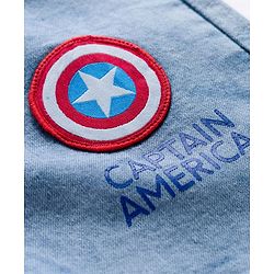 Pine Kids Marvel 100% Cotton Woven Denim Short With Avengers Graphics - Blue