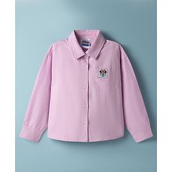 Pine Kids Disney Cotton Woven Full Sleeves Shirt & T-Shirt With Minnie Mouse Graphics - Multi Colour