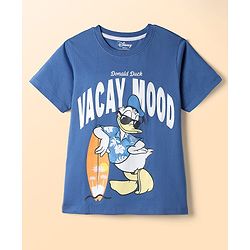 Pine Kids Disney Single Jersey Knit Half Sleeves Donald Duck Printed T-Shirt & Pyjama Night Suit - Multicolour